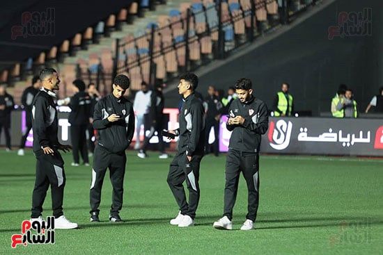 لاعبى الزمالك فى ملعب استاد القاهرة